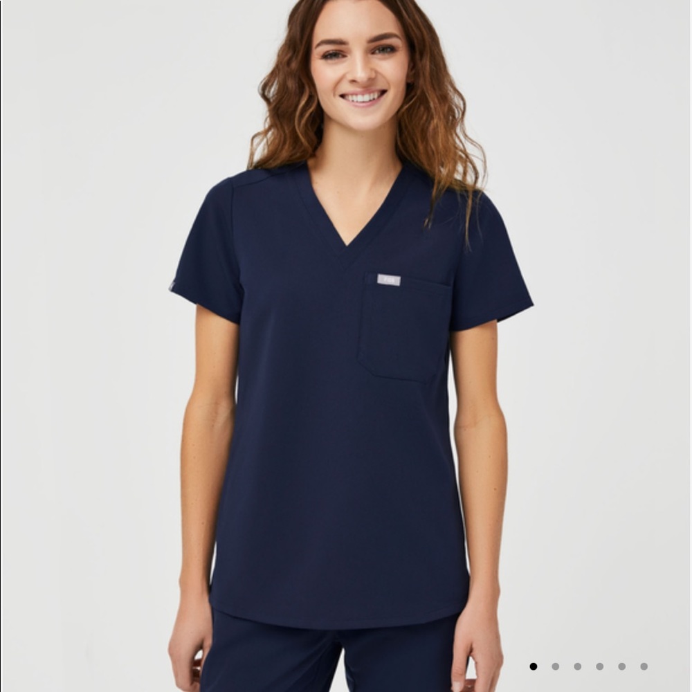 Navy Figs Catarina One-Pocket Scrub Top